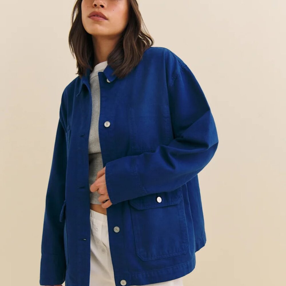 Reformation Callum Denim Chore Jacket Blue - Size XS